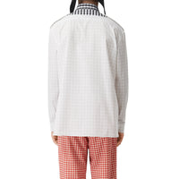 Chemise oversize en popeline de coton vichy - Light Pebble Grey