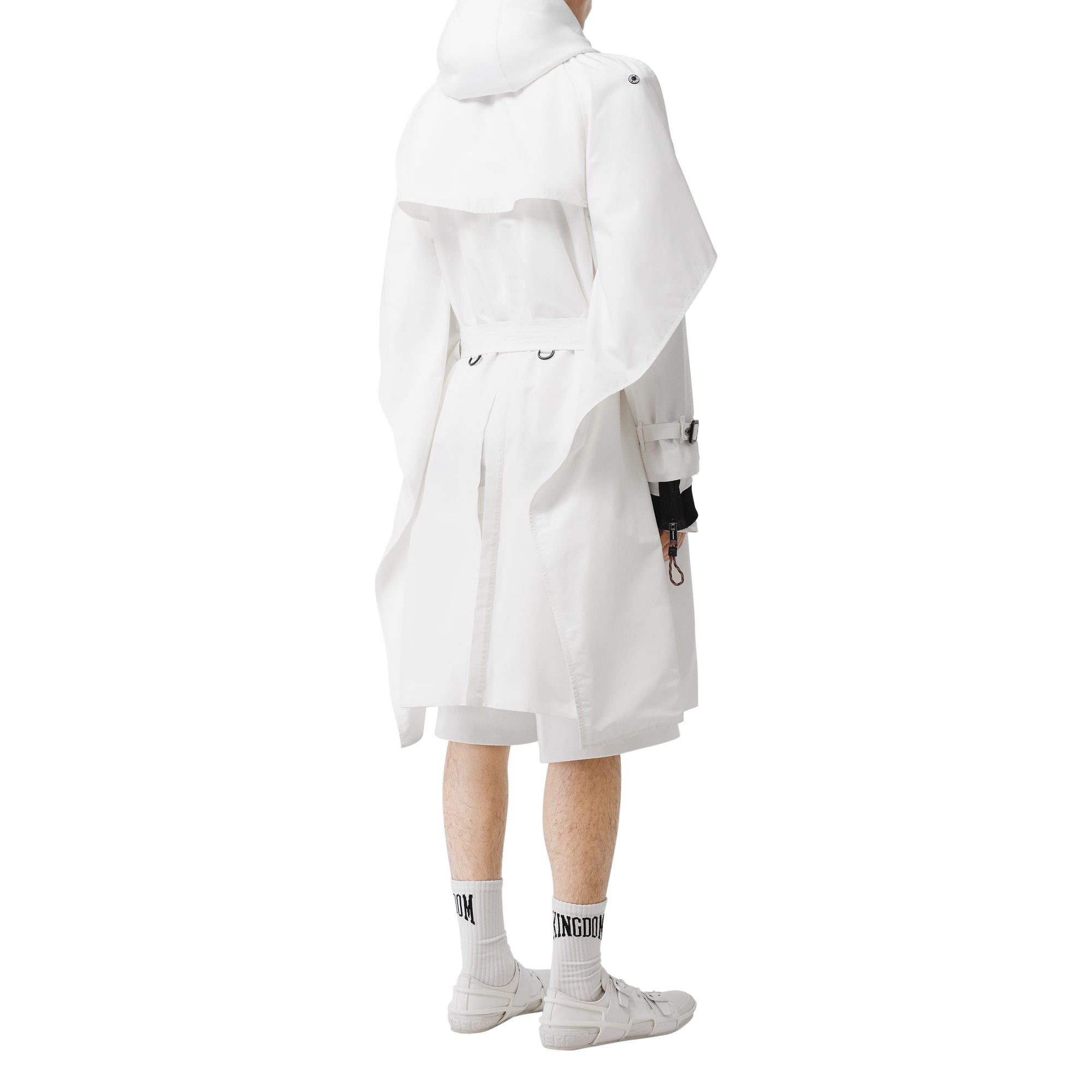 Trench déstructuré en faille technique avec cape - Optic White
