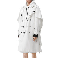 Trench déstructuré en faille technique avec cape - Optic White