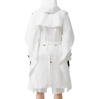 Trench déstructuré en faille technique avec cape - Optic White