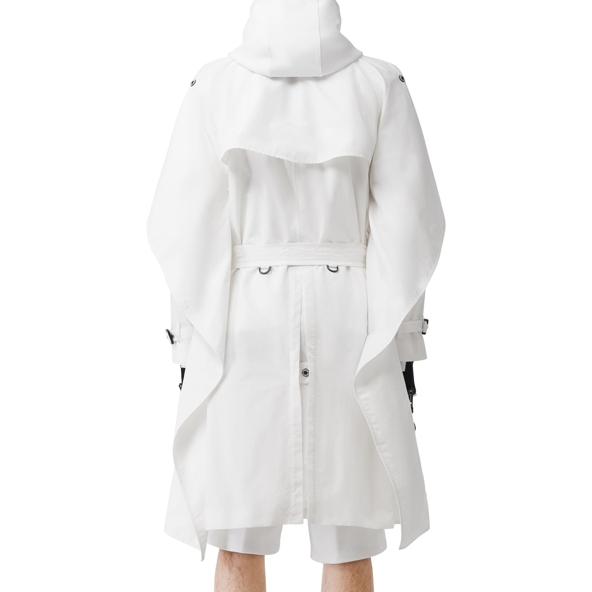 Trench déstructuré en faille technique avec cape - Optic White
