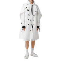Trench déstructuré en faille technique avec cape - Optic White