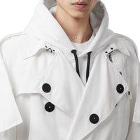Trench déstructuré en faille technique avec cape - Optic White