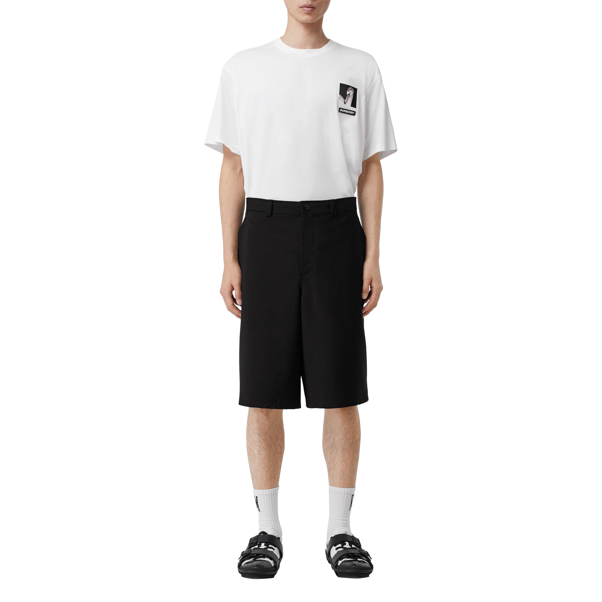 Short ajusté en mohair et laine avec découpe arrière - Black
