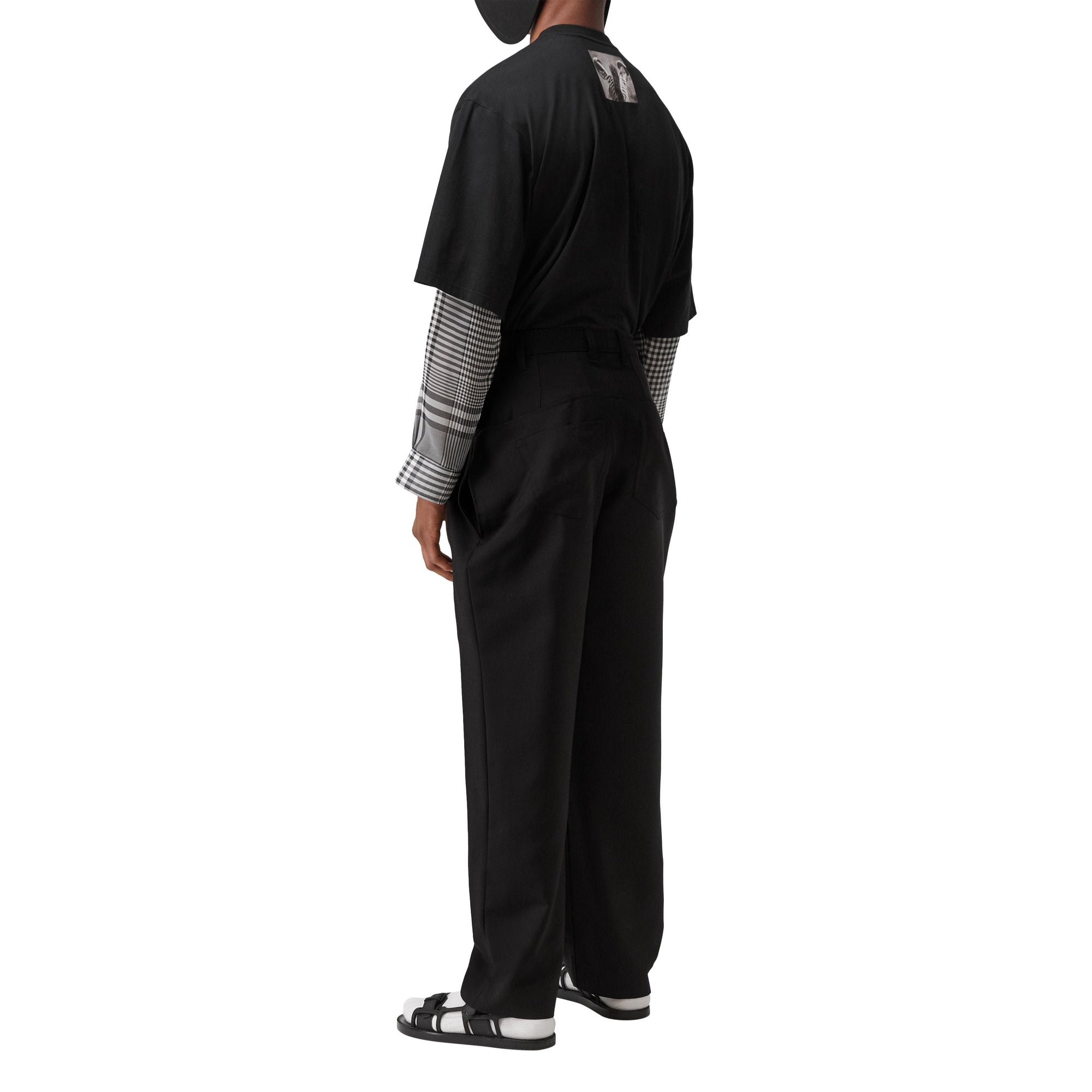 Pantalon de costume en mohair et laine avec boutons pression - Black