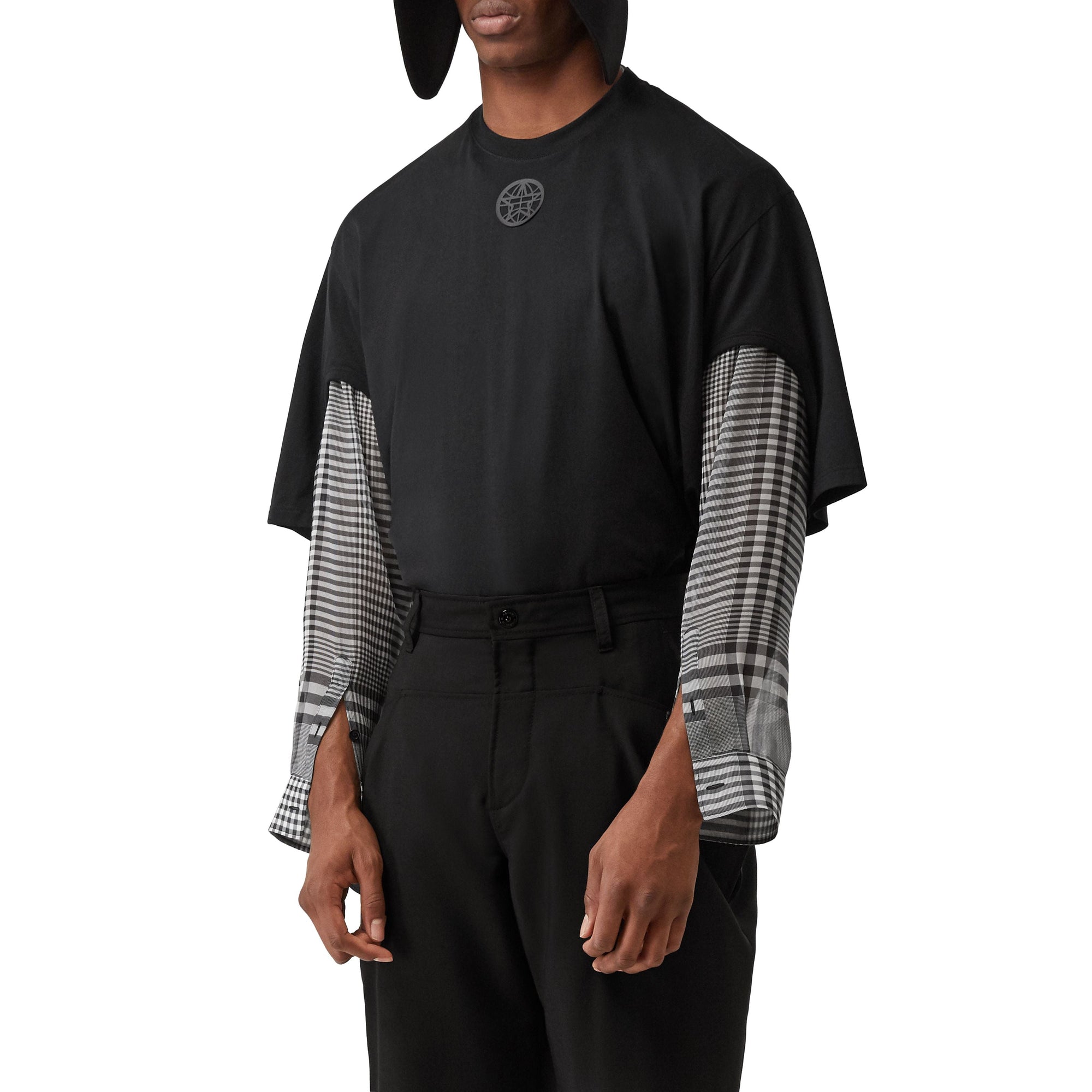 Pantalon de costume en mohair et laine avec boutons pression - Black