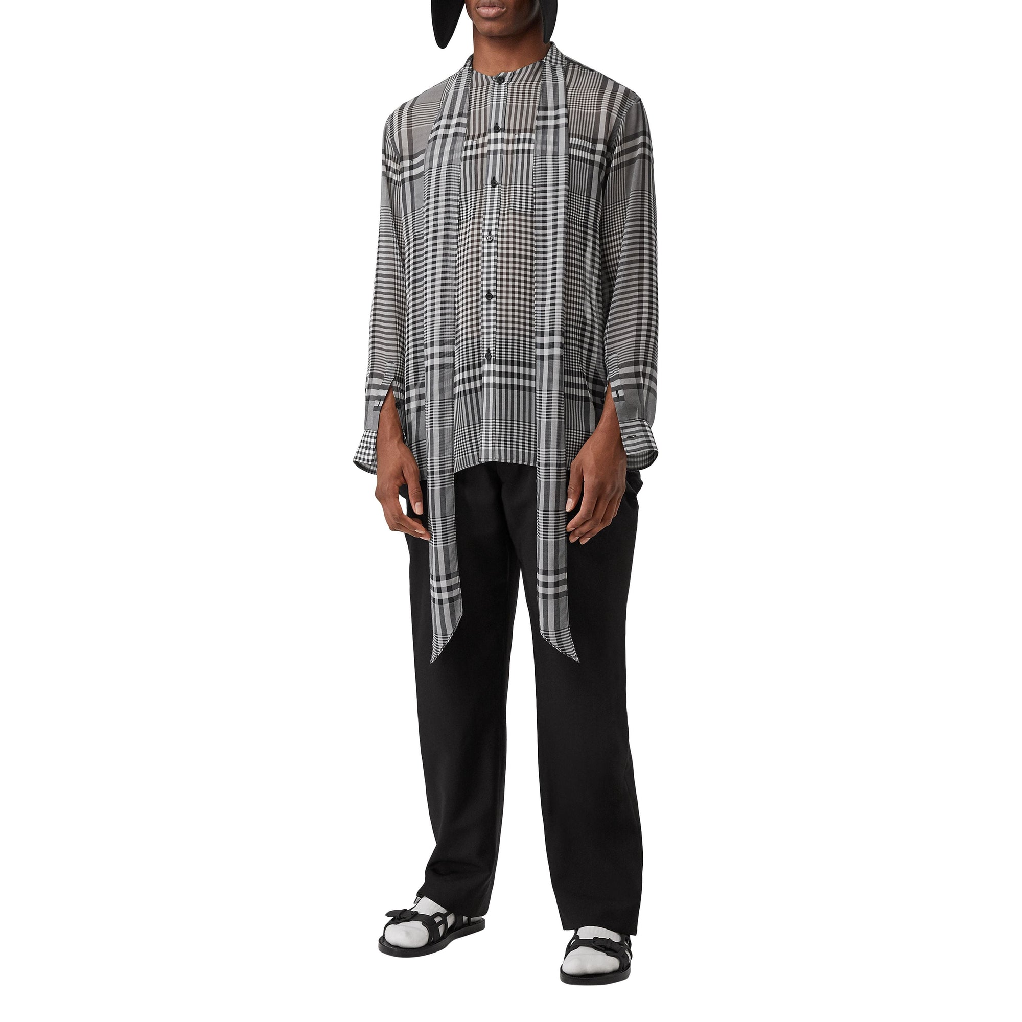 Pantalon de costume en mohair et laine avec boutons pression - Black