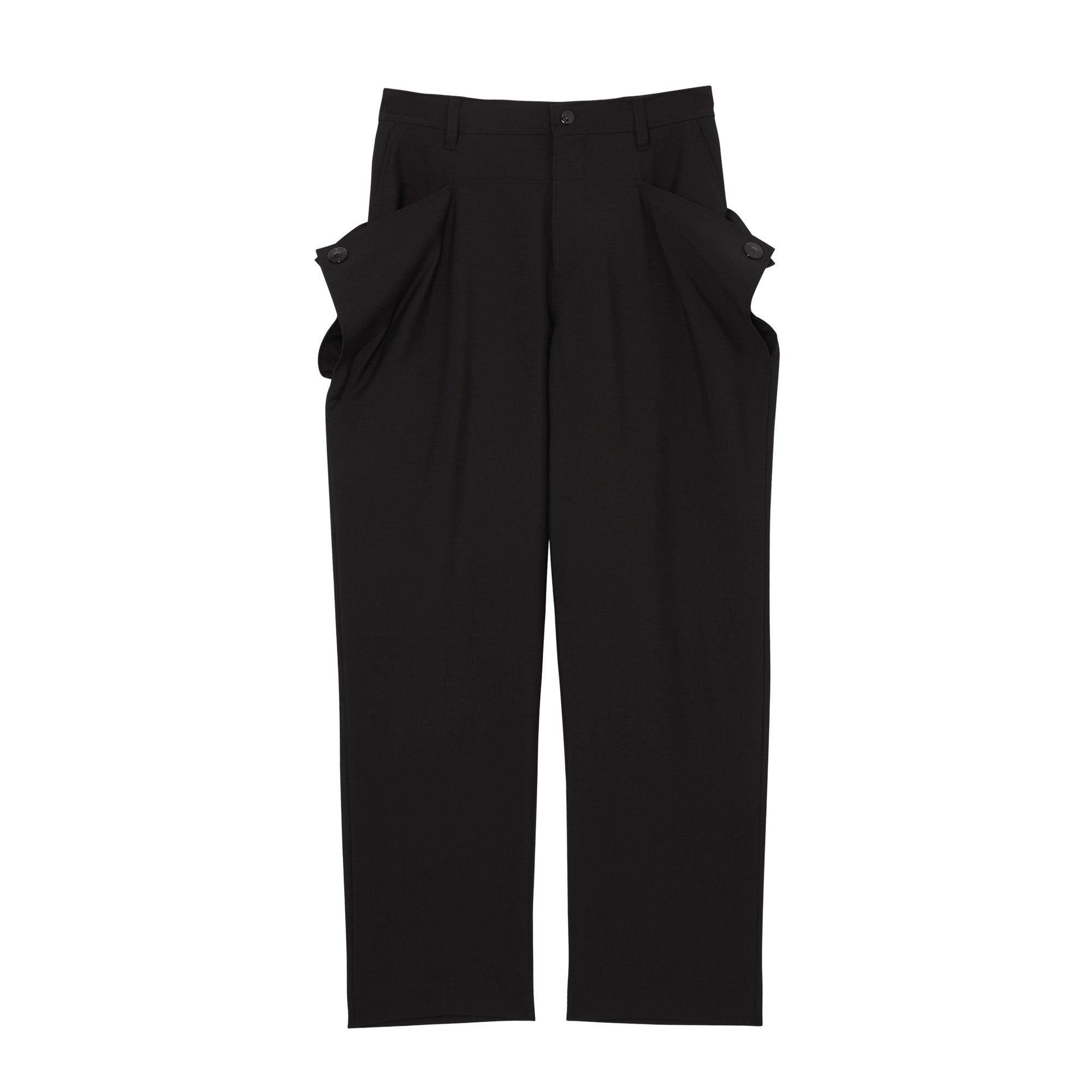 Pantalon de costume en mohair et laine avec boutons pression - Black