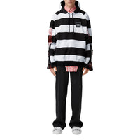 Hoodie rayé en coton avec logo et zips - Black Pattern
