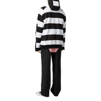 Hoodie rayé en coton avec logo et zips - Black Pattern
