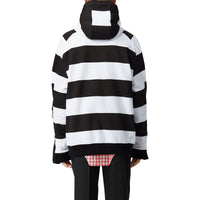 Hoodie rayé en coton avec logo et zips - Black Pattern