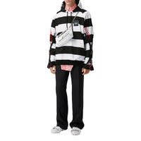 Hoodie rayé en coton avec logo et zips - Black Pattern