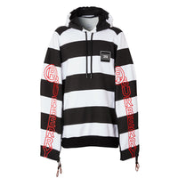 Hoodie rayé en coton avec logo et zips - Black Pattern