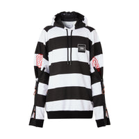 Hoodie rayé en coton avec logo et zips - Black Pattern