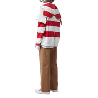 Hoodie rayé en coton avec zips - Red Pattern