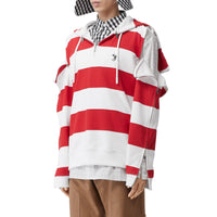 Hoodie rayé en coton avec zips - Red Pattern