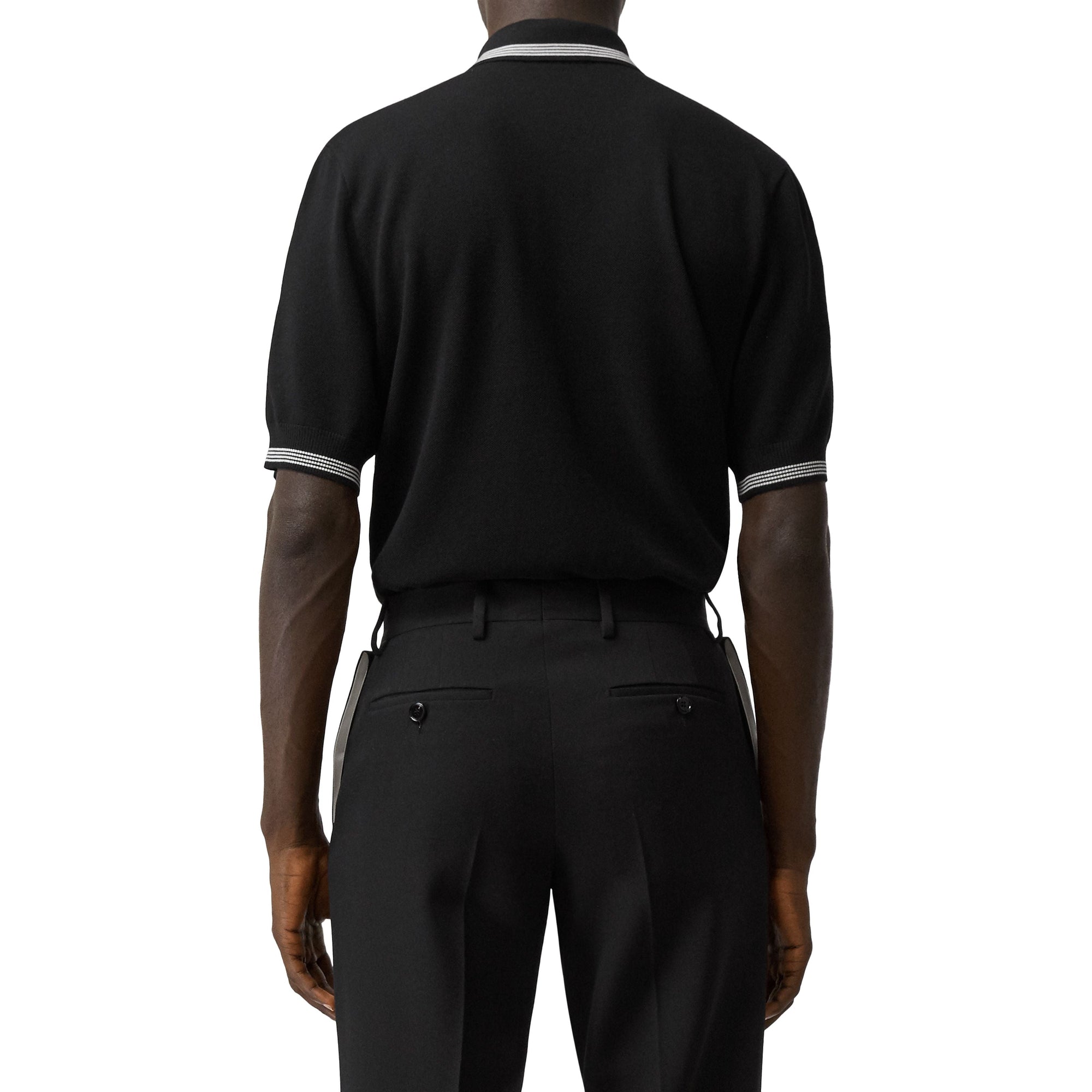 Polo en laine avec logo brodé - Black