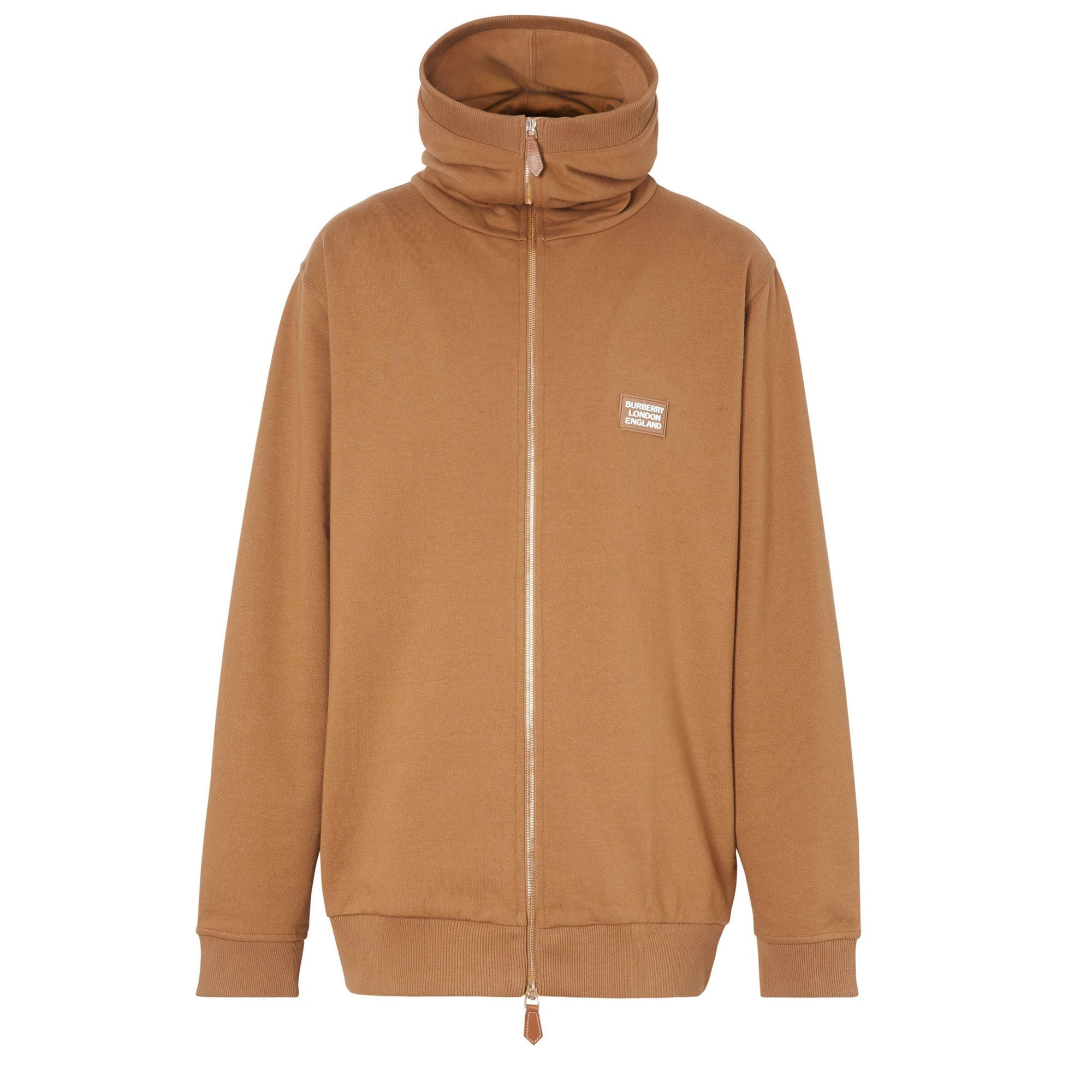 Haut à col entonnoir en coton avec logo appliqué - Fawn
