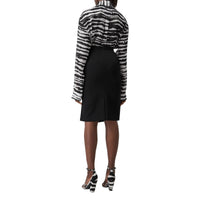 Jupe en laine grain de poudre avec découpe - Black