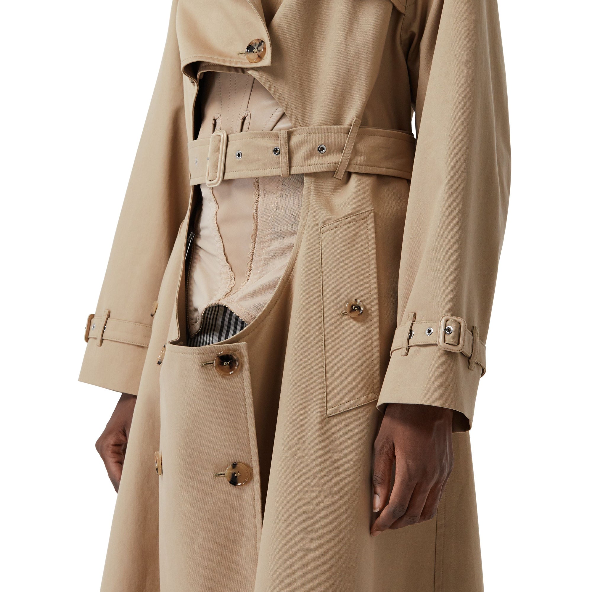Trench en gabardine de coton avec découpe - Soft Fawn