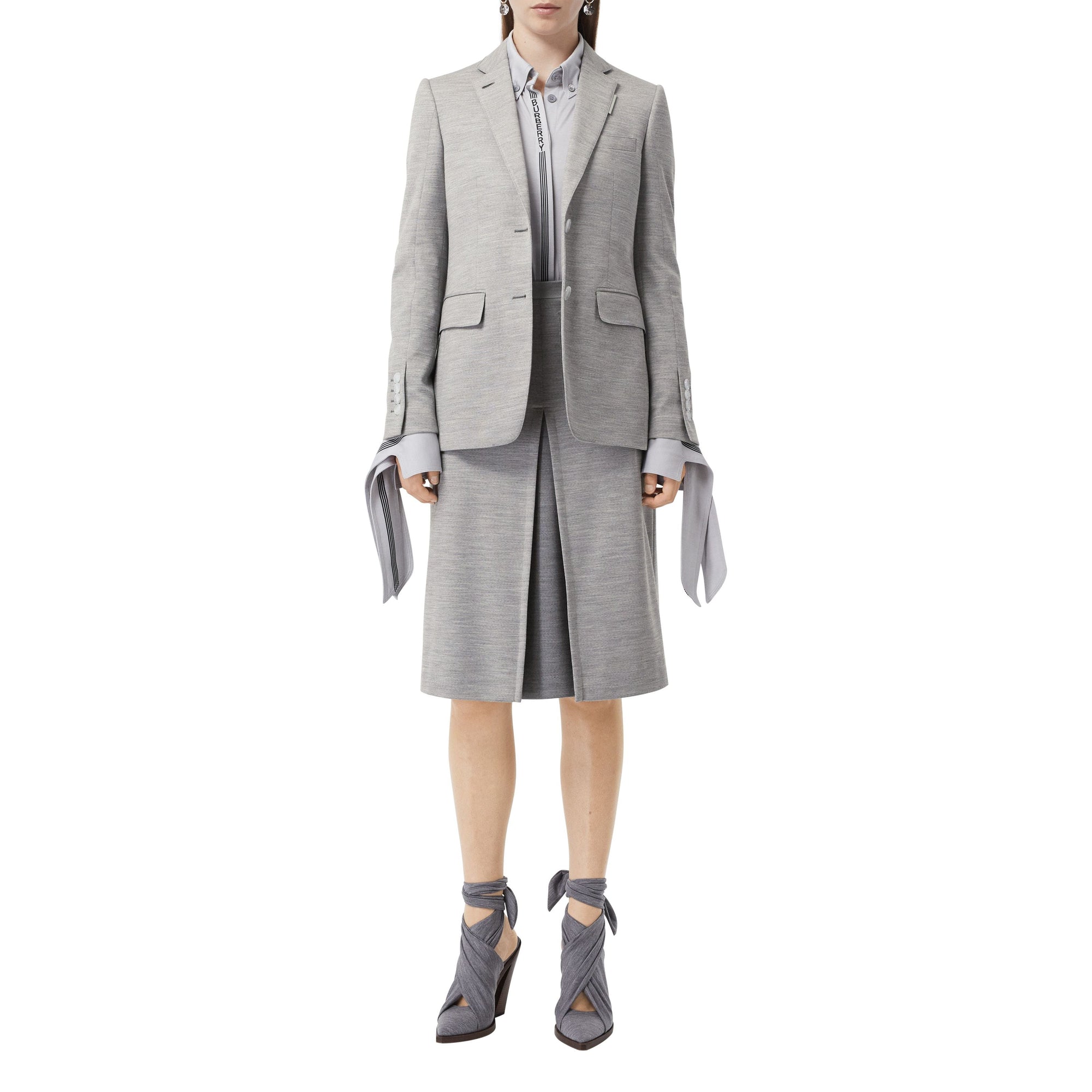 Blazer en jersey de laine technique - Grey Taupe Melange