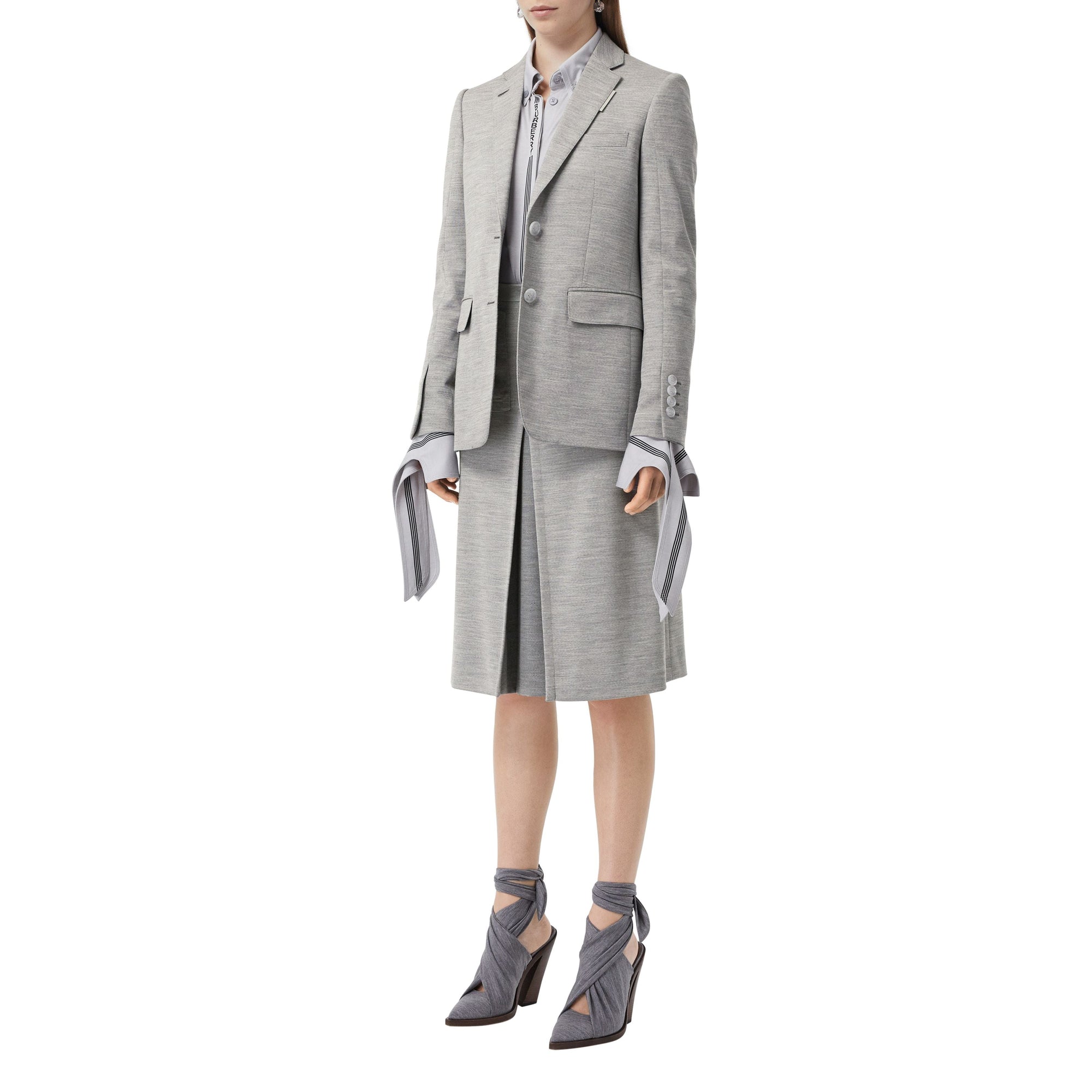 Blazer en jersey de laine technique - Grey Taupe Melange