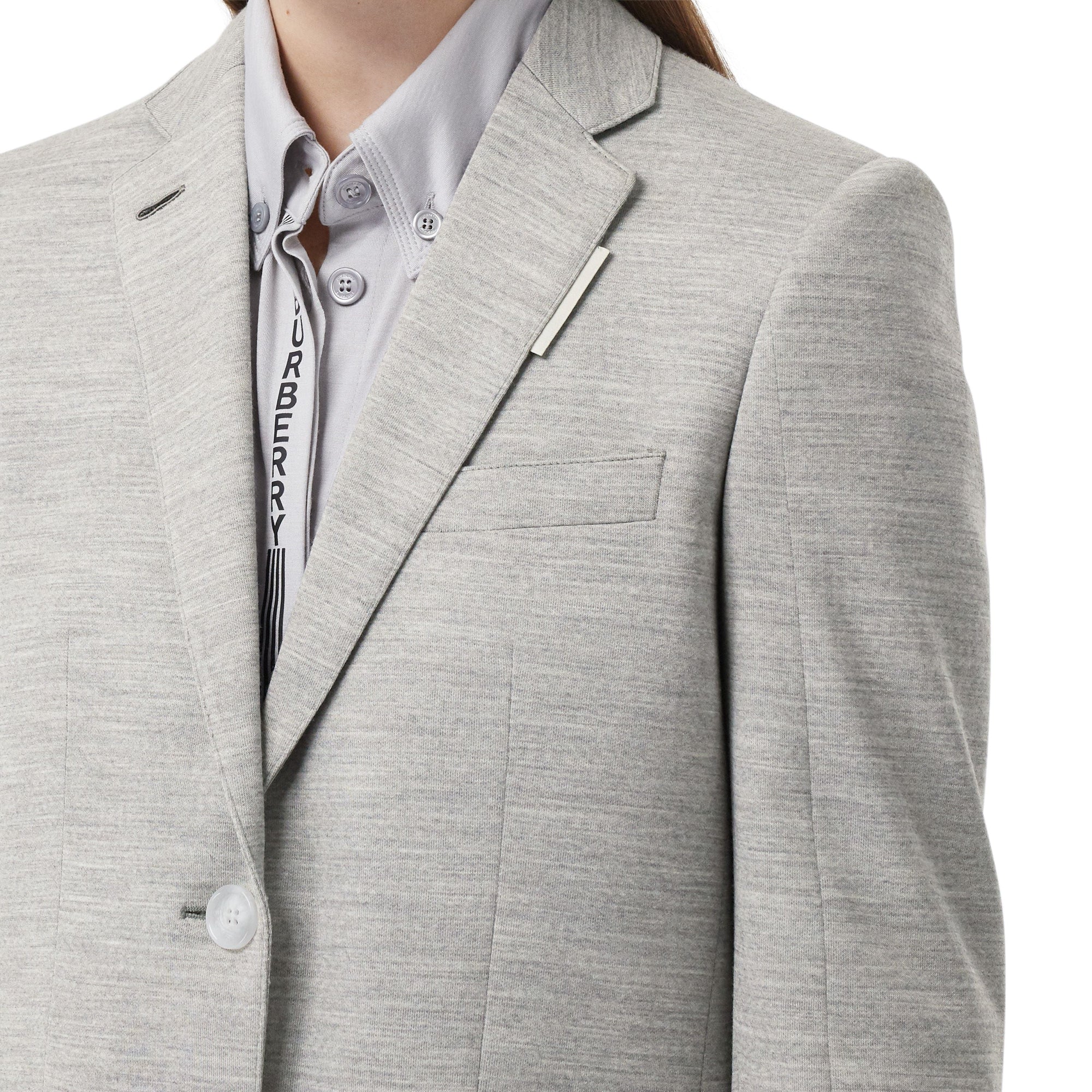 Blazer en jersey de laine technique - Grey Taupe Melange