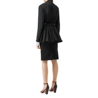 Veste de smoking en laine et taffetas avec découpe au dos - Noir