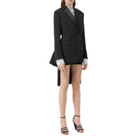 Veste de smoking en laine et taffetas avec découpe au dos - Noir