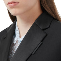 Veste de smoking en laine et taffetas avec découpe au dos - Noir