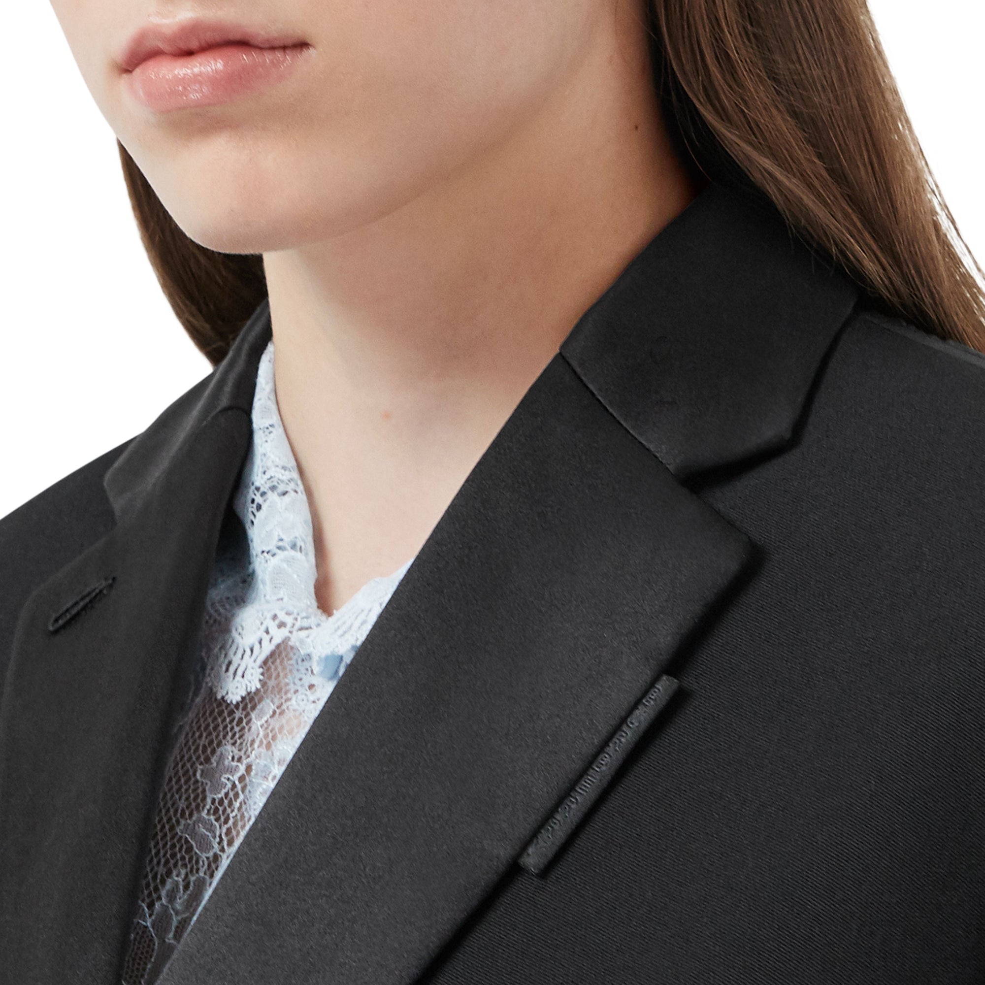 Veste de smoking en laine et taffetas avec découpe au dos - Noir
