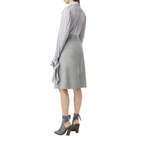 Jupe trapèze en jersey de laine technique avec plis ronds - Cloud Grey