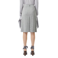 Jupe trapèze en jersey de laine technique avec plis ronds - Cloud Grey