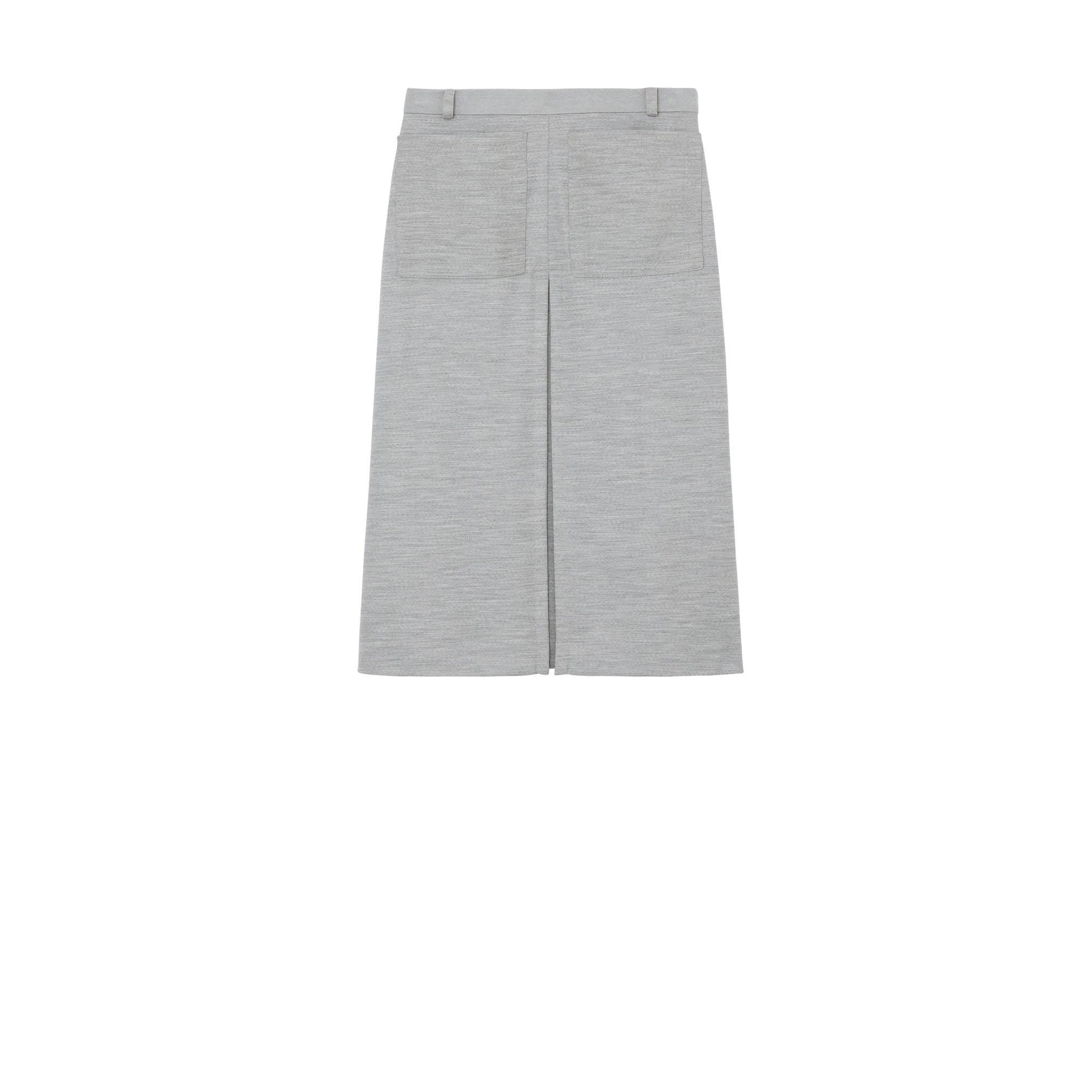 Jupe trapèze en jersey de laine technique avec plis ronds - Cloud Grey