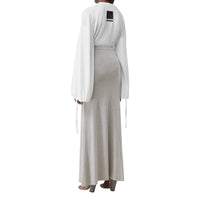 Jupe en jersey de soie stretch avec découpe - Grey Melange