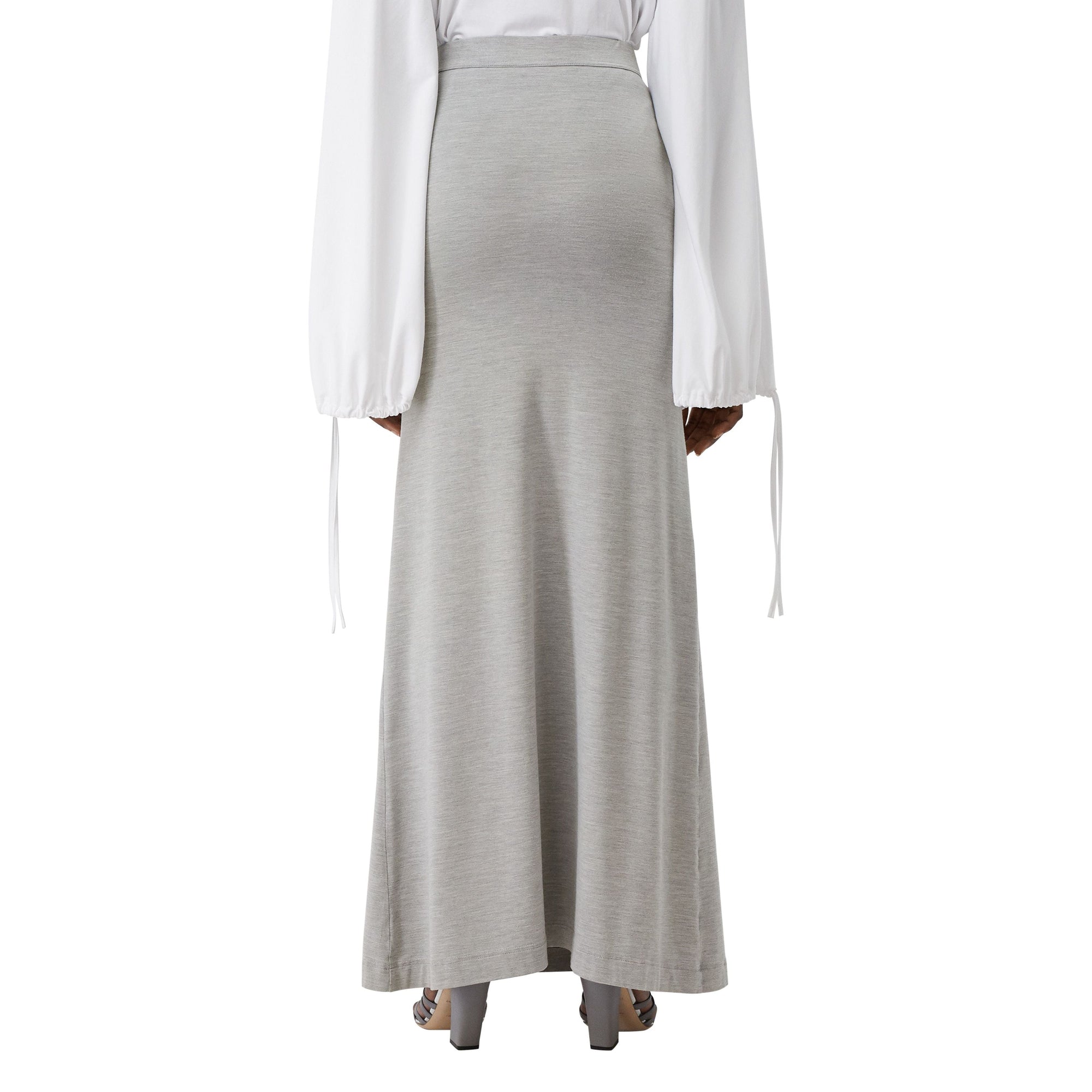 Jupe en jersey de soie stretch avec découpe - Grey Melange