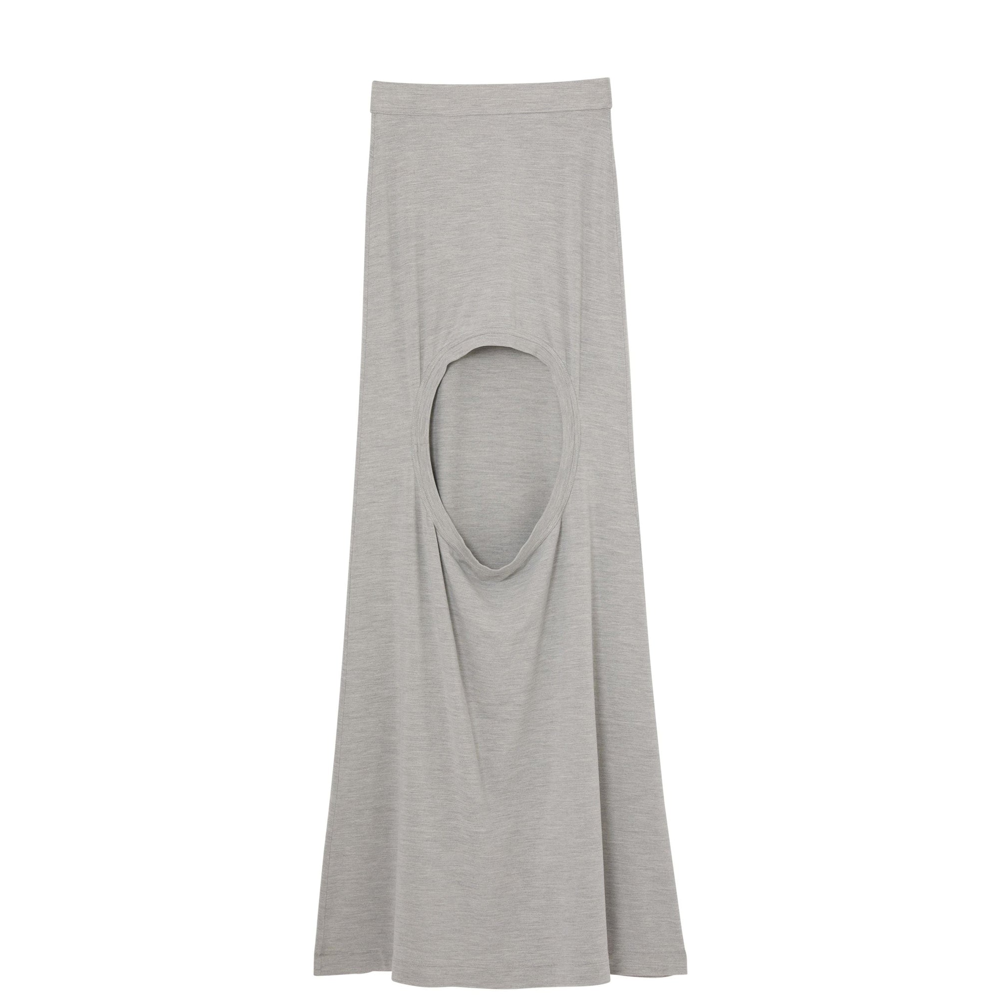Jupe en jersey de soie stretch avec découpe - Grey Melange