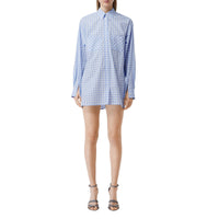 Robe chemise en popeline de coton vichy - Pale Blue Pattern