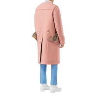 Duffle-coat en laine feutrée avec Vintage check - Dusty Pink