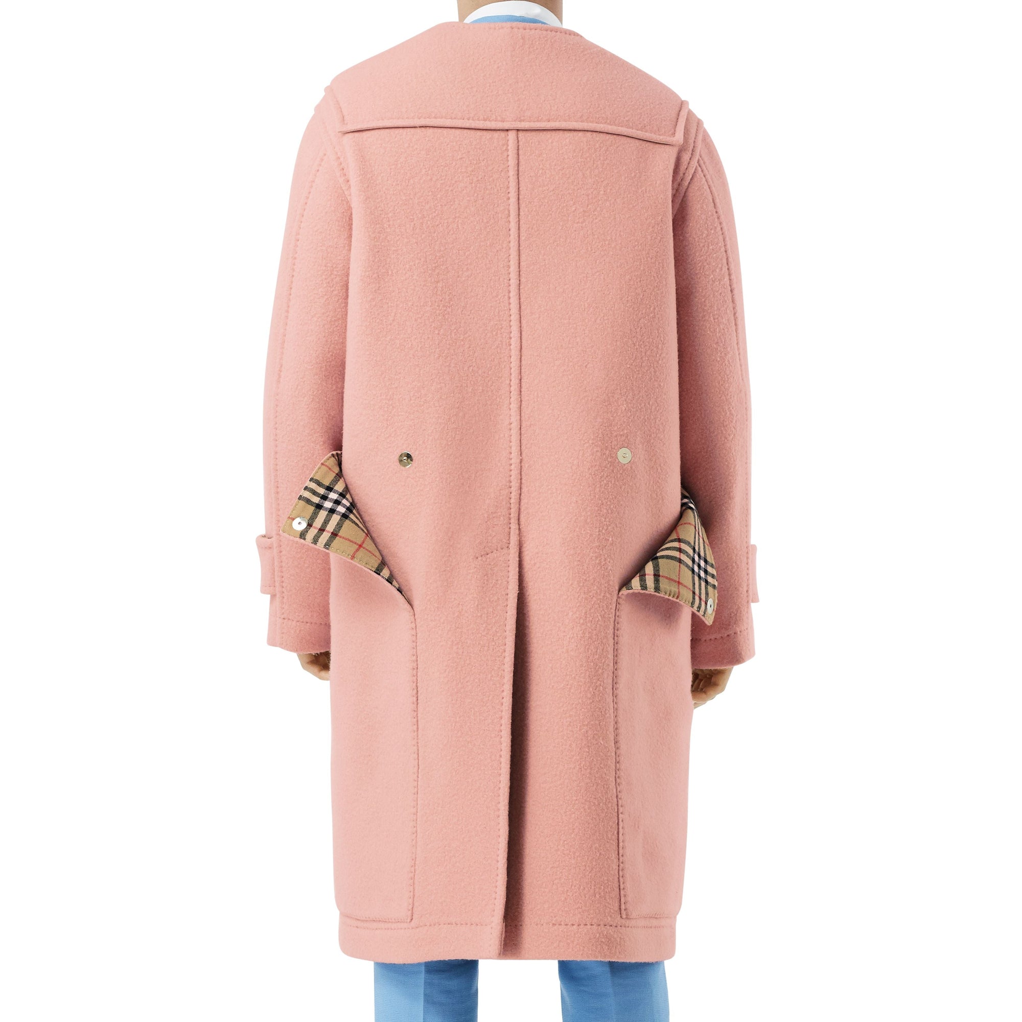 Duffle-coat en laine feutrée avec Vintage check - Dusty Pink