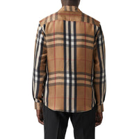 Chemise déstructurée en sergé de soie check - Birch Brown Check