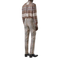 Chemise classique en sergé de soie check - Buttermilk Check