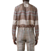 Chemise classique en sergé de soie check - Buttermilk Check