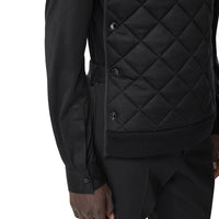 Chemise en jersey de soie avec panneau matelassé amovible - Black