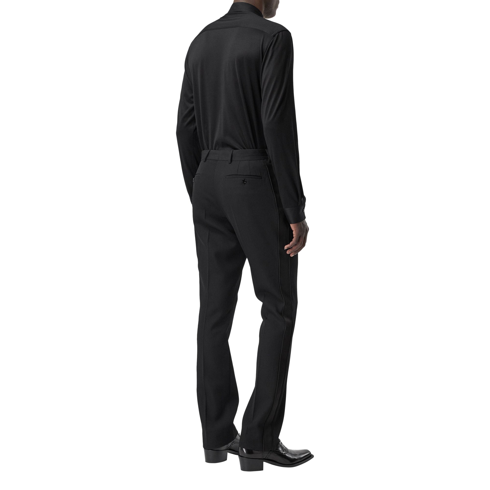 Chemise en jersey de soie avec panneau matelassé amovible - Black