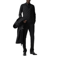 Chemise en jersey de soie avec panneau matelassé amovible - Black