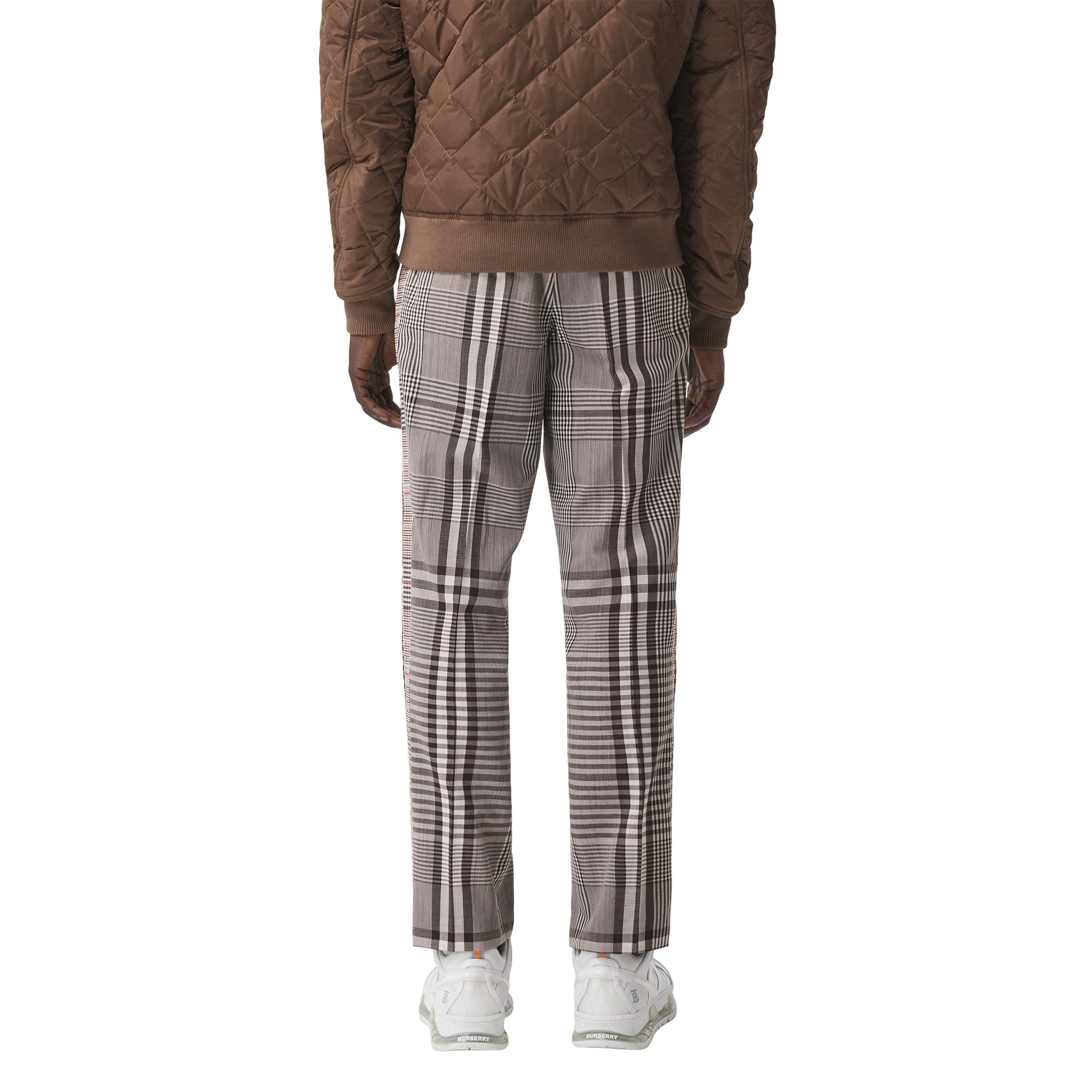 Pantalon de costume en laine technique check - Dark Brown