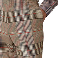 Pantalon de costume en laine check - Beige