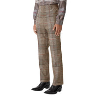 Pantalon de costume en laine check - Beige
