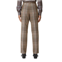 Pantalon de costume en laine check - Beige